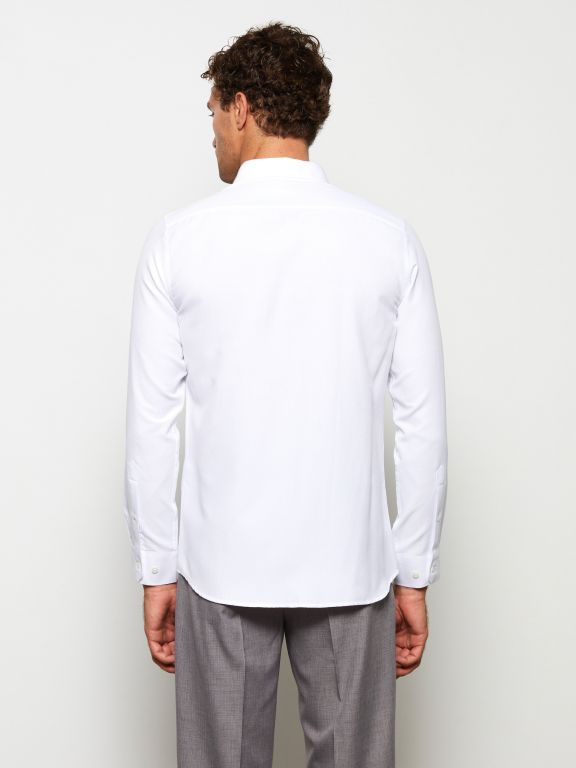 Slim Fit Long Sleeve Oxford Men's Shirt