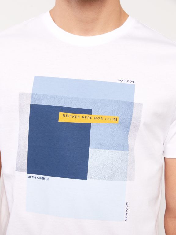 Crew Neck Short Sleeve Printed Combed Cotton Men's T-shirt