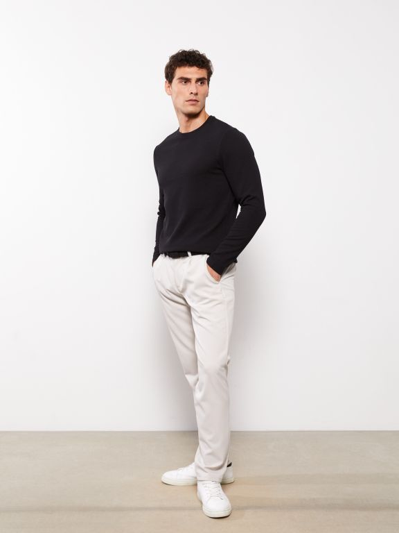 Crew Neck Long Sleeve Basic Men's T-shirt