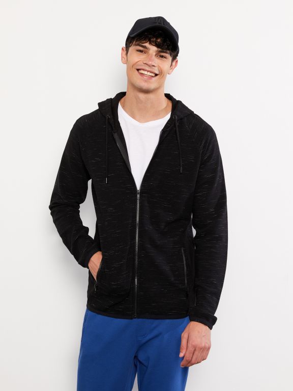 Hooded Long Sleeve Men's Sports Cardigan