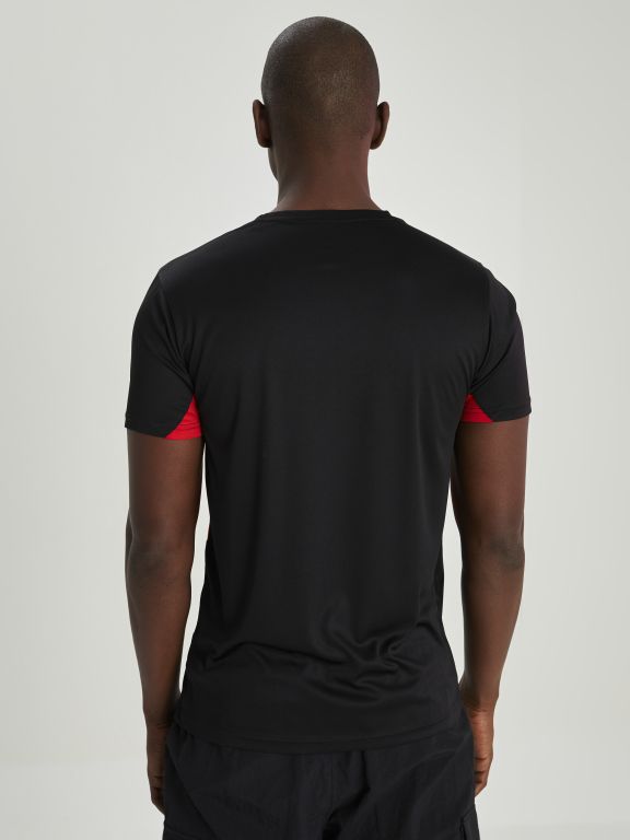 Crew Neck Short Sleeve Color Block Men's Sports T-Shirt