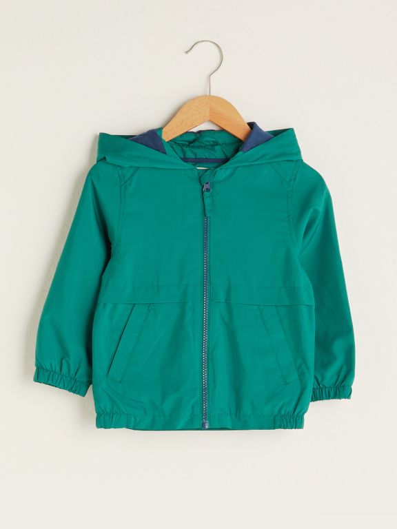 Hooded Long Sleeve Basic Baby Boy Zippered Coat