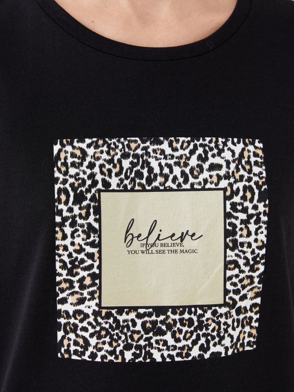 Crew Neck Printed Short Sleeve Women's T-shirt