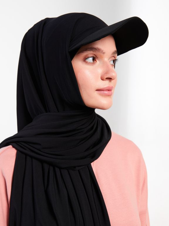 قبعة شال نسائية منسوجة بني داكن