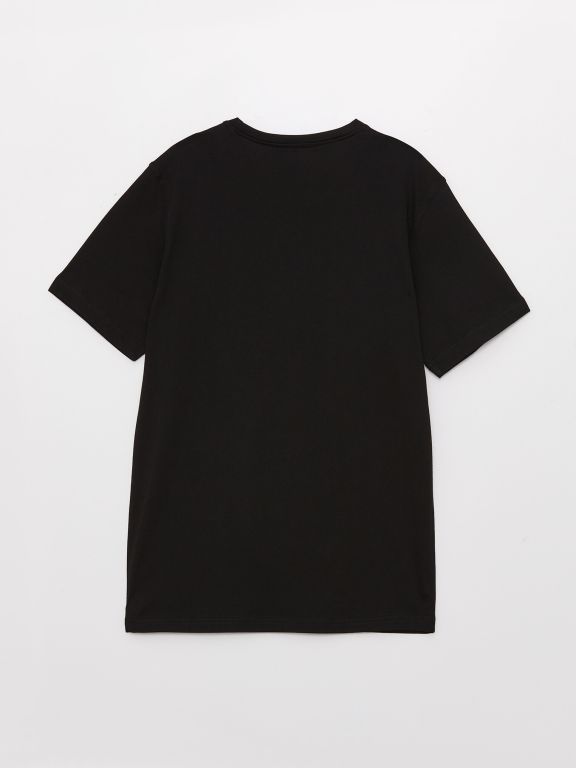 Crew Neck Short Sleeve Printed Combed Cotton Men's T-shirt