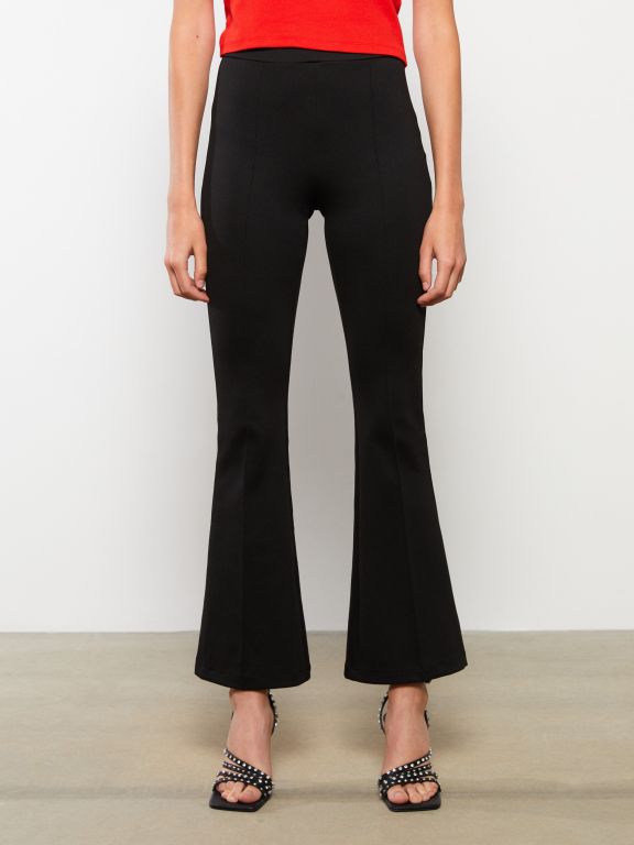 Normal Waist Tight Fit Flared Women's Trousers