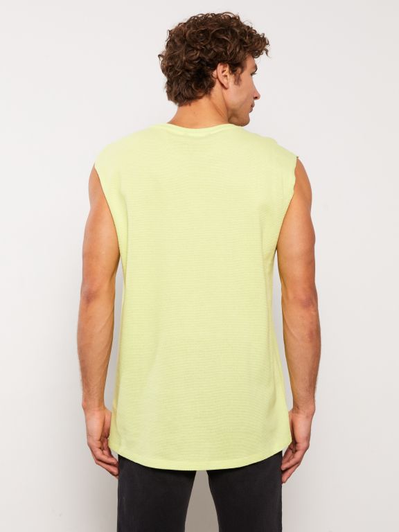 Crew Neck Printed Men's Sleeveless T-Shirt