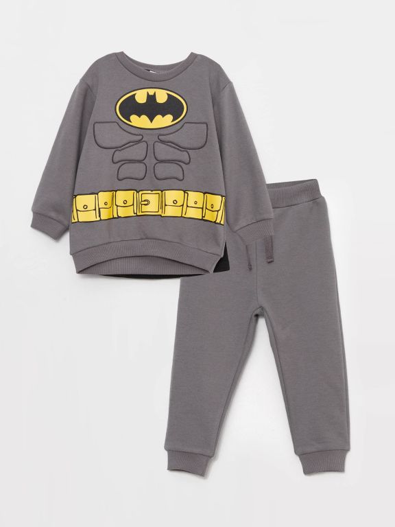 Crew Neck Long Sleeve Batman Printed Baby Boy Costume