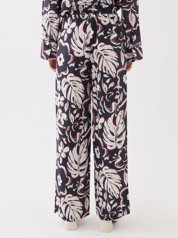 Elastic Waist Comfortable Pattern Patterned Women's Trousers