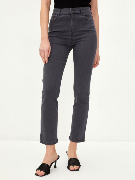 Skinny Fit Regular Pocket Detailed Women's Denim Trousers
