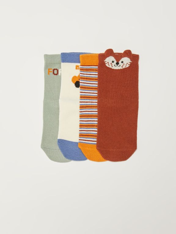 Patterned Baby Boy Socks 4 Pack
