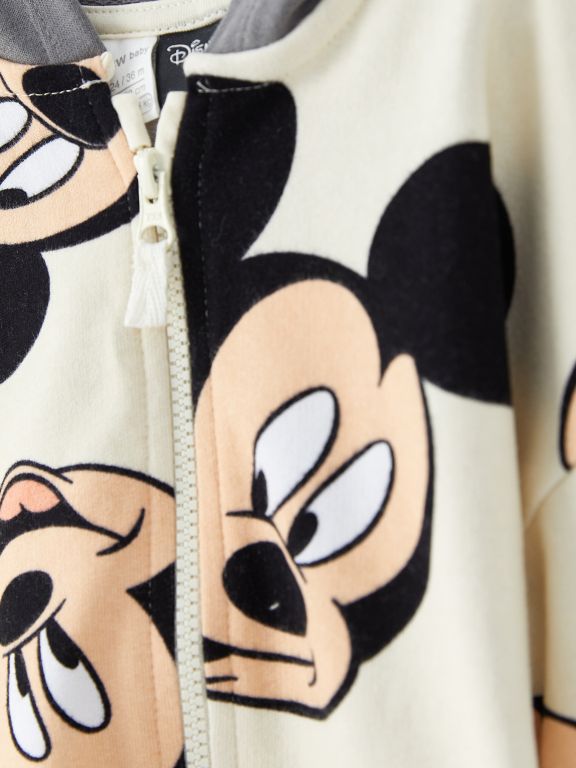 Hooded Long Sleeve Mickey Mouse Printed Baby Boy Zippered Sweatshirt