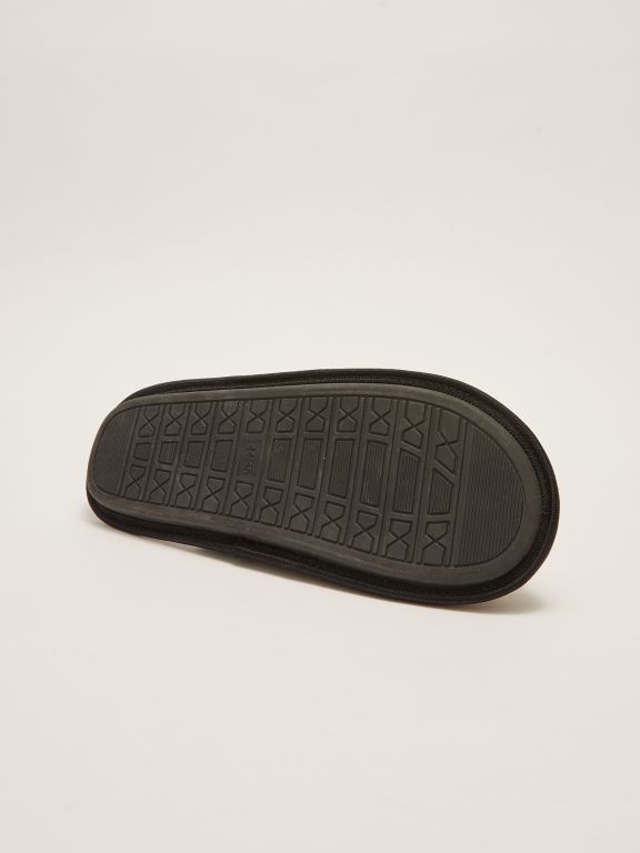Embroidery Detailed Closed Front Men's House Slippers