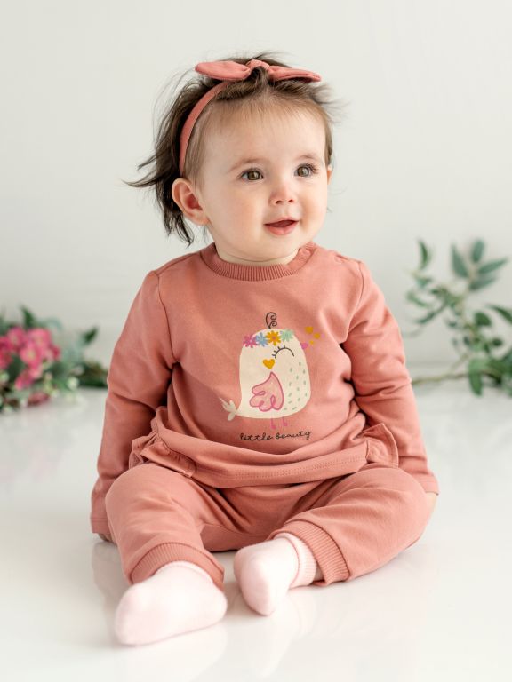 Elastic Waist Basic Baby Girl Trousers 2-Pack