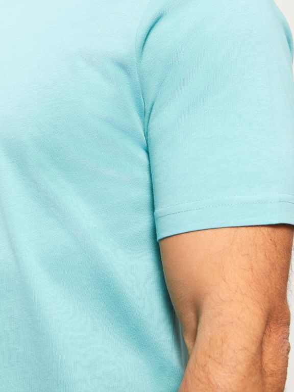 تيشيرت بياقة دائرية وأكمام قصيرة للرجال