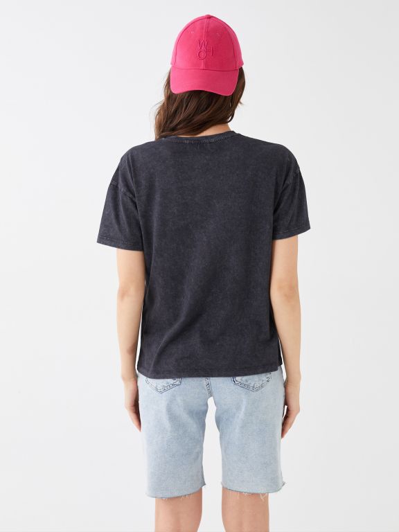 Crew Neck Printed Short Sleeve Women's T-shirt
