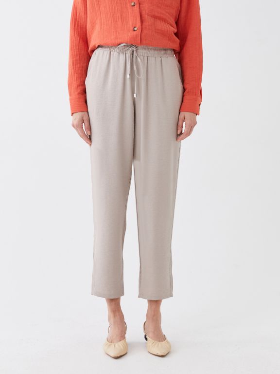 Carrot Cut Women Pants With Elastic Waist