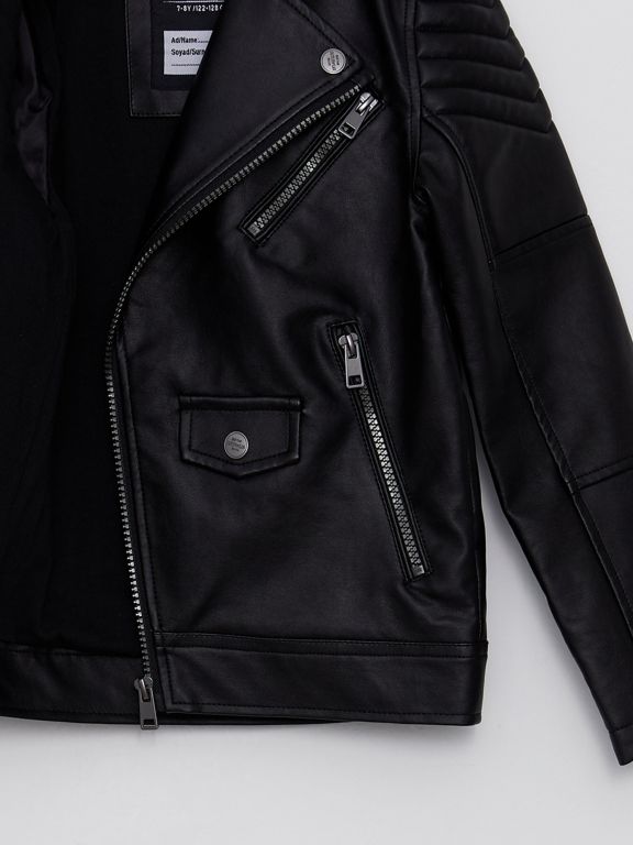 Shirt Neck Faux Leather Boy Coat