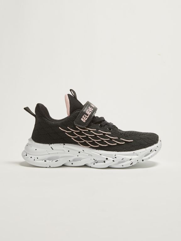 Girls' Active Sneakers with Mesh Detailed Velcro