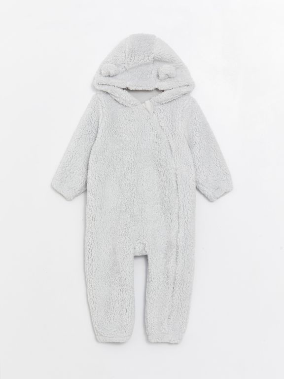 Hooded Long Sleeve Baby Boy Plush Jumpsuit