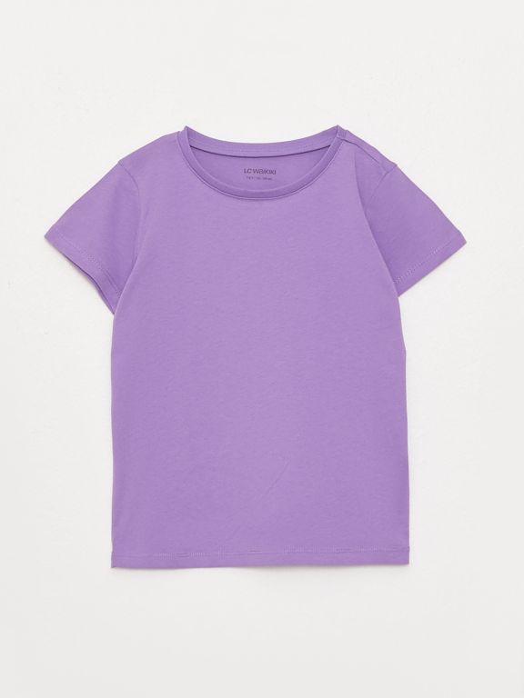 Crew Neck Basic Short Sleeve Girls T-Shirt