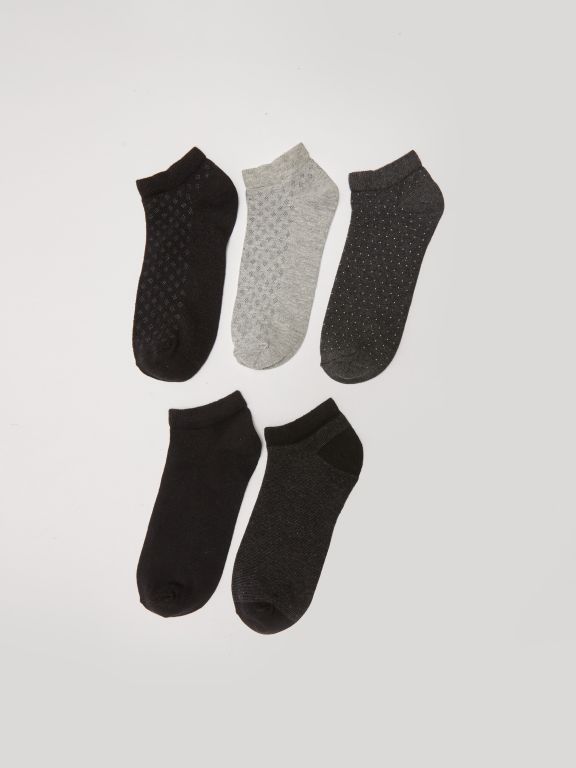 Patterned Men's Booties Socks 5 Pack