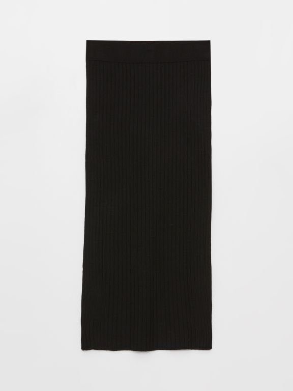 Women's Elastic Waist Plain Knitwear Skirt