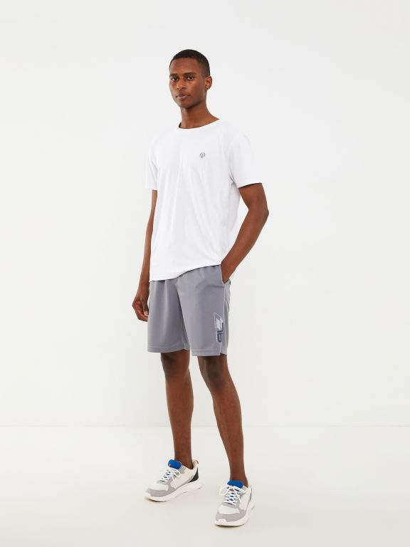 Crew Neck Short Sleeve Printed Men's Sports T-shirt