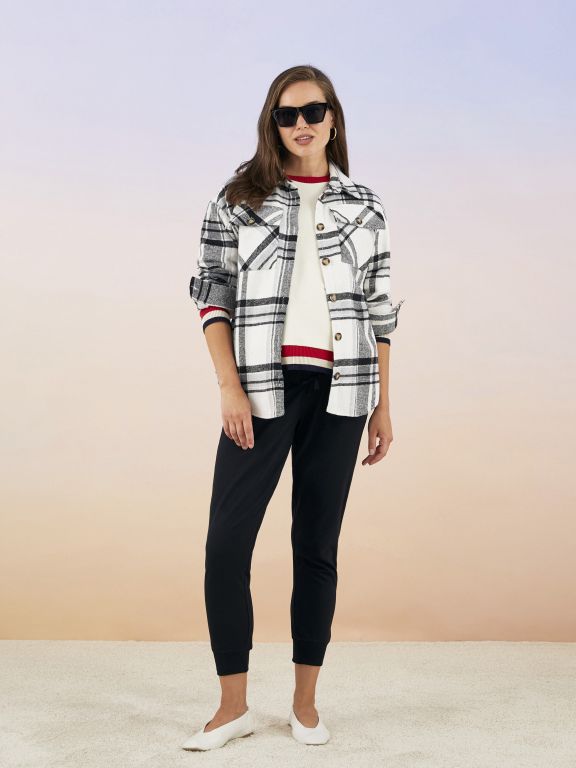 Plaid Long Sleeve Flannel Maternity Lumberjack Shirt