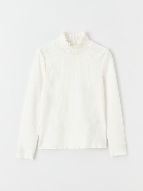 Half Turtleneck Basic Long Sleeve Girl T-shirt