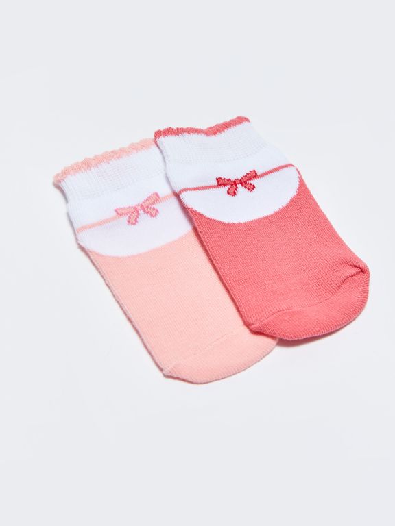 Baby Girl Booties Socks 2 Pack