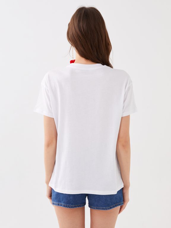 Women's Crew Neck Printed Short Sleeve T-Shirt
