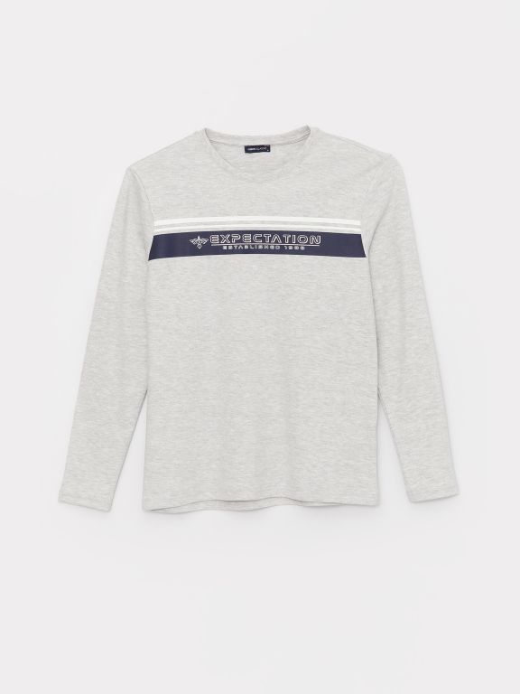 Crew Neck Long Sleeve Printed Men's Sweatshirt