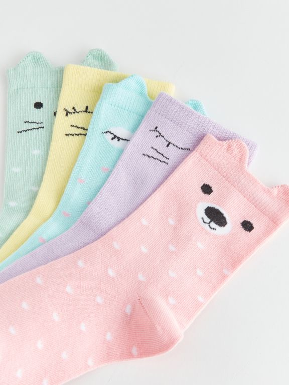 Patterned Girl Socket Socks 5-Pack