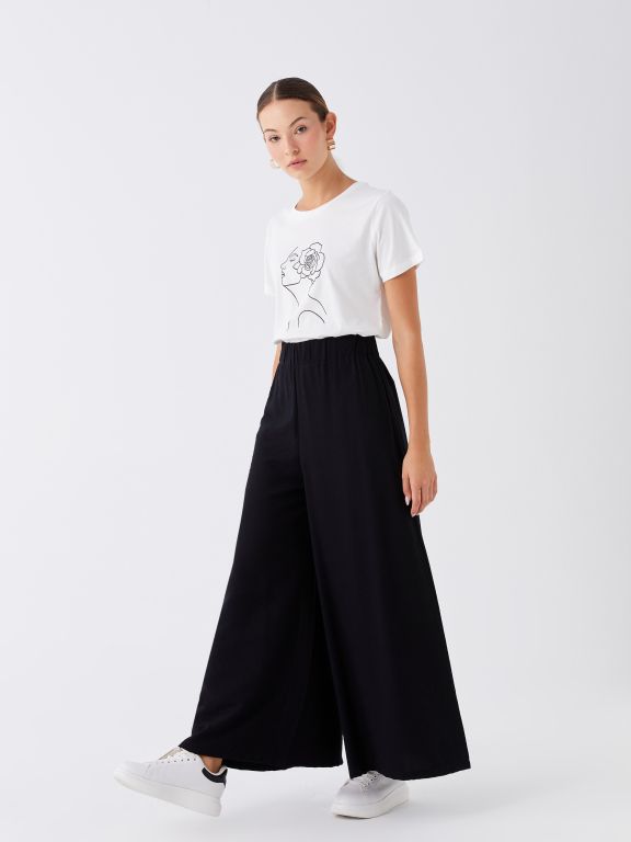 Elastic Waist Comfortable Fit Women's Trousers