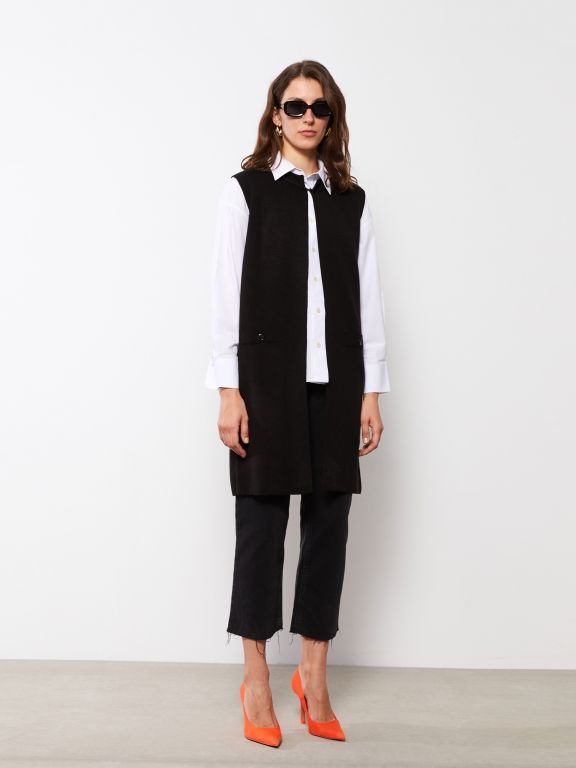 Crew Neck Regular Women's Tricot Vest