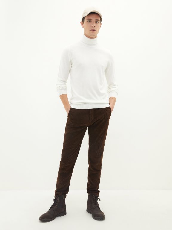 Turtleneck Long Sleeve Thin Men's Tricot Sweater