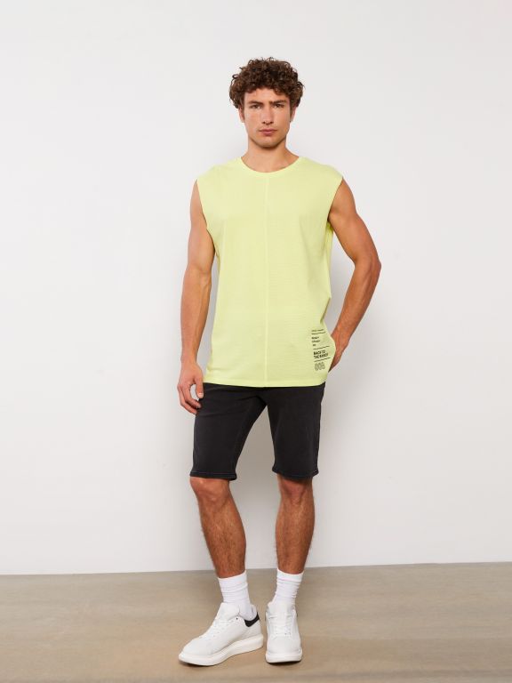 Crew Neck Printed Men's Sleeveless T-Shirt