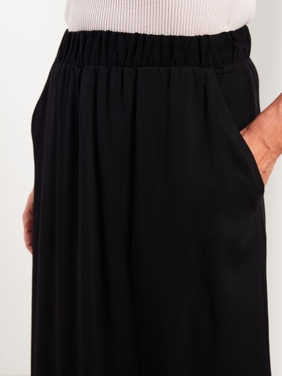 Elastic Waist Plain Viscose Women Skirt
