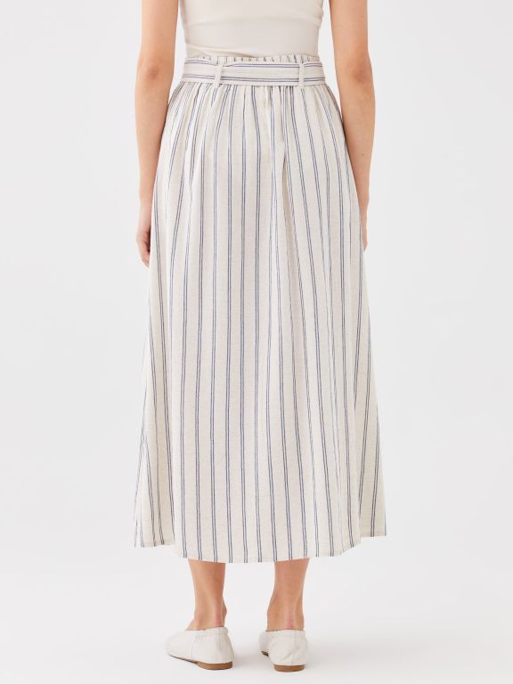 Elastic Waist Striped Women Skirt