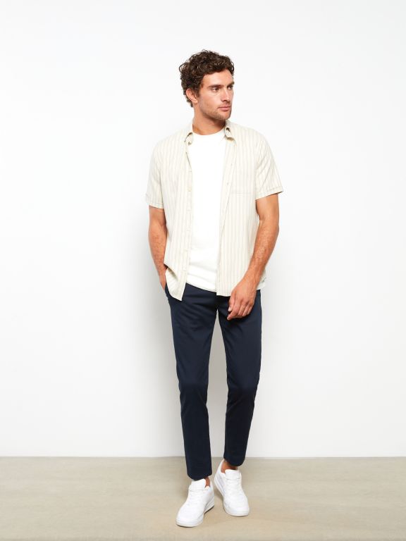 Slim Fit Gabardine Men's Trousers