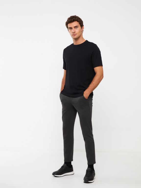 Crew Neck Short Sleeve Combed Cotton Men's T-shirt