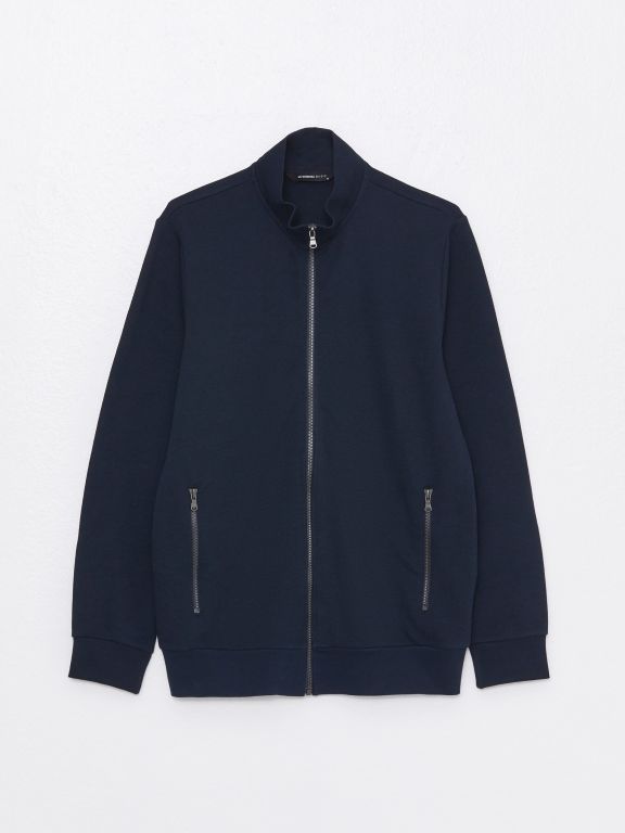 High Collar Long Sleeve Men's Sports Cardigan