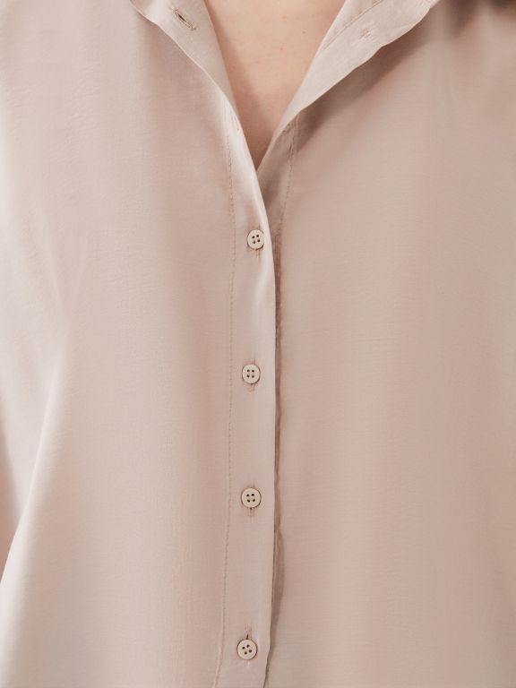 Plain Short Sleeve Oversize Women's Shirt