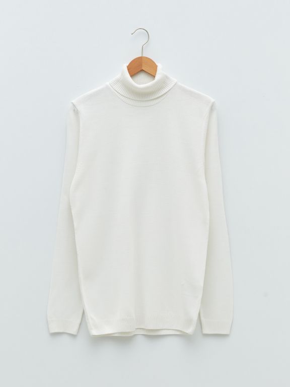 Turtleneck Long Sleeve Thin Men's Tricot Sweater
