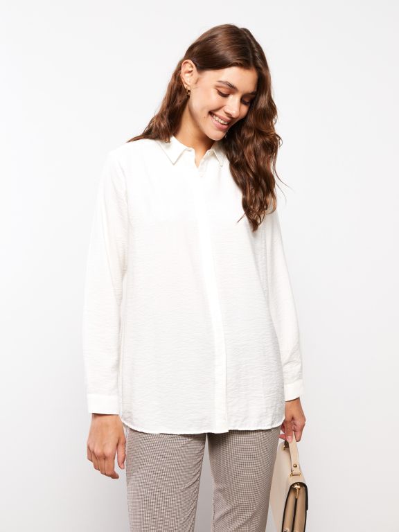 Buttoned Regular Long Sleeve Women's Shirt
