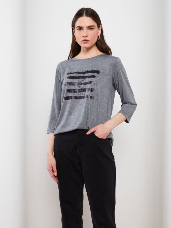 Crew Neck Printed Women's T-shirt