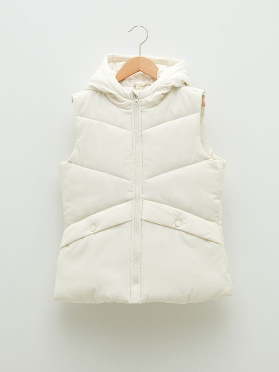 Hooded Basic Girl Down Vest