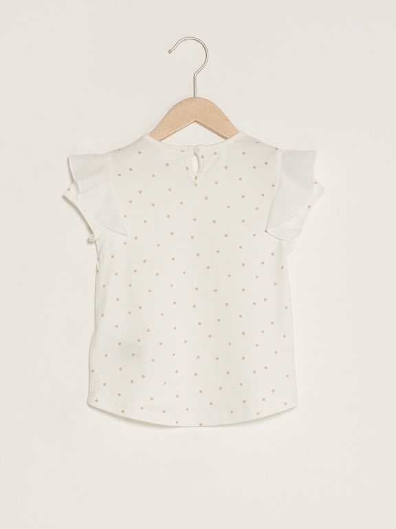 Crew Neck Short Sleeve Printed Baby Girl T-Shirt