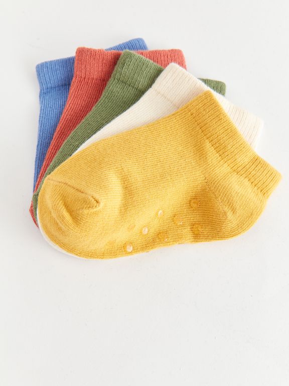 Basic Baby Boy Booties Socks 5-Pack